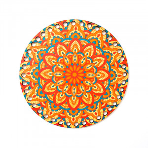 Baza crosetat de lemn, pictura A04, Multicolor