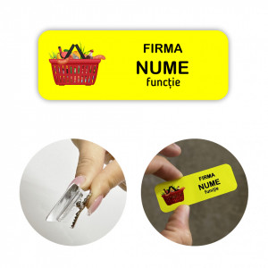 EC16 Ecuson Personalizat metalic 2.5x7cm cu sistem de prindere