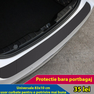 Protectie autocolanta carbon pentru portbagaj (83 x 10 cm) curbata