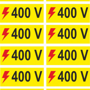 X279 Semn indicator, (Tensiune 400V), 12 buc pe set, Autocolant sau PVC