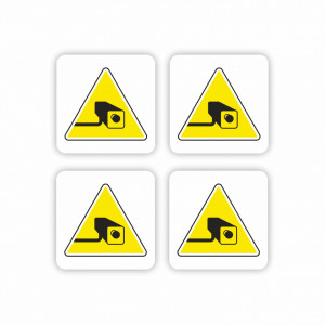 X295 Set 4 Stickere Autocolante 7x7 cm SUPRAVEGHERE VIDEO
