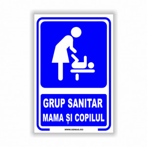 A153 Semn indicator, (grup sanitar mama si copilul), Tabla Aluminiu, Autocolant sau PVC