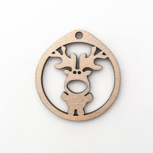 Ornament din lemn pentru pomul de Craciun DECO14 (Rudolf)
