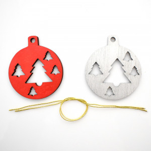 Set 2 decoratiuni de lemn colorate