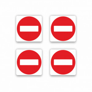 X296 Set 4 Stickere Autocolante 7x7 cm INTERZIS
