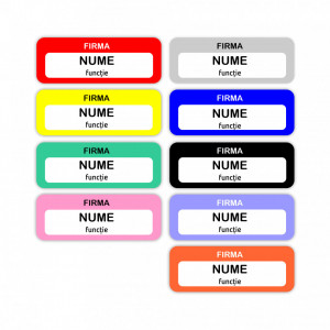 EC12 Ecuson Personalizat metalic 2.5x7cm cu sistem de prindere