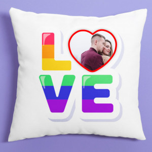 Perna Personalizata, Love , 40x40 cm cu poza