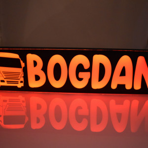 Placa camion luminoasa personalizata cu nume, mesaj, logo + controler lumini