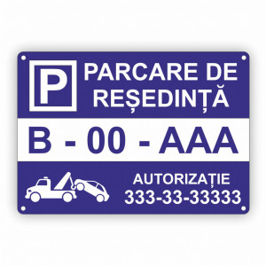 Placa Stradala personalizata 30x21 cm Parcare Rezidentiala