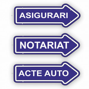 Placa Stradala personalizata 52x18 cm, Sageata informare spre dreapta