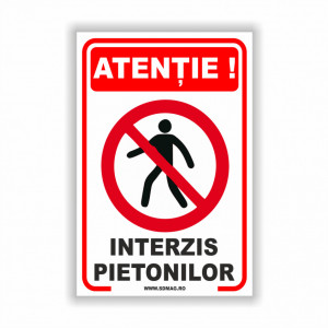 R216 Semn indicator, (interzis pietonilor), Tabla aluminiu, Autocolant sau PVC