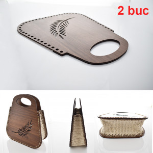 Set baza crosetat " AIDA " 2 fete lemn cu manere si desen