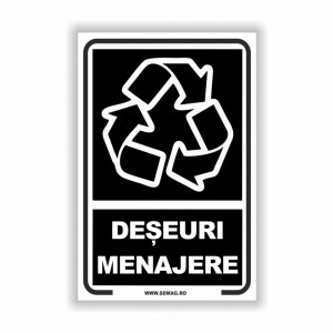 X289 Semn indicator, (deseuri menajere), tabla aluminiu, Autocolant sau PVC