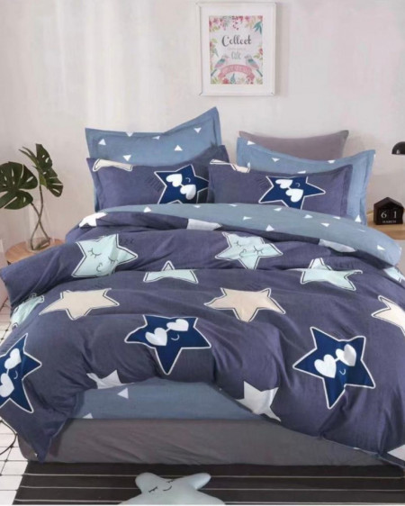 Lenjerie de Pat 1 Persoana, Finet, 4 Piese, Stars in Love, FNJ1-75