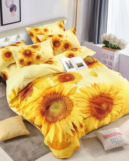 Lenjerie de Pat din Finet, Pat 2 Persoane, Sunflower, FNJ-230