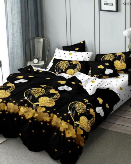 Lenjerie de Pat din Finet, Pat 2 Persoane, Golden Love, FNJ-175
