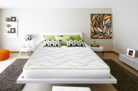 Saltea Aloe Vera Cocos Memory, husa cu fibre de bambus cu efect antimicrobian, Super Ortopedica, aerisire 3D Free Air, 180x200 cm