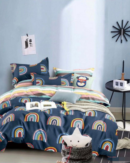 Lenjerie de Pat din Finet, Pat 2 Persoane, Rainbows, FNJ-180