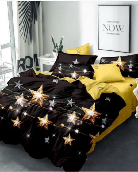 Lenjerie de Pat din Finet, Pat 2 Persoane, Shiny Stars, FNJ-181