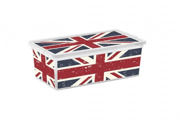 Cutie depozitare cu capac, KIS C-Box Union Jack M, 18 L, plastic
