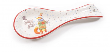 Suport pentru lingura Santa with love, Mercury, 25x9x3 cm, ceramica, multicolor