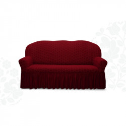 Husa Multielastica Jacquard, Pentru Canapea 3 Locuri, cu Volan, Model 1