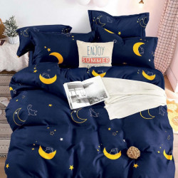 Lenjerie de Pat din Finet cu 2 Fete, 6 Piese, Pat 2 Persoane, Moon Rabbit, FNJ-236