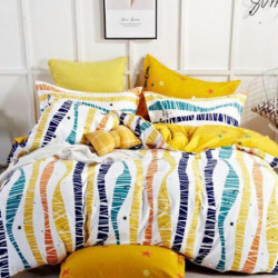 Lenjerie de Pat din Finet, Pat 2 Persoane, Colored Stripes, FNJ-160