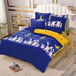 Set Lenjerie Pufoasa Cocolino cu 2 Fete, 6 Piese, Pat 2 Persoane, Bunny, LCJ6-10
