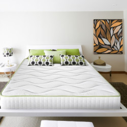 Saltea Aloe Vera Cocos Memory, husa cu fibre de bambus cu efect antimicrobian, Super Ortopedica, aerisire 3D Free Air, 180x200 cm