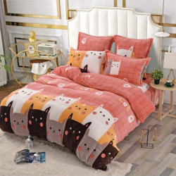 Set Lenjerie Pufoasa Cocolino cu 2 Fete, 6 Piese, Pat 2 Persoane, Kittens, LCJ6-02