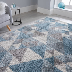 Covor Dakari Nuru Blue Cream Grey, Flair Rugs, 160 x 230 cm, 100% polipropilena, albastru