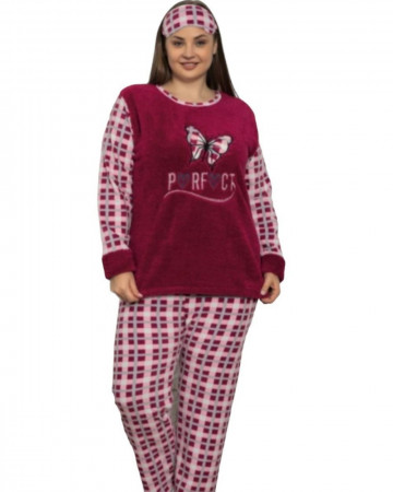 Pijama Dama, Cocolino, Grena/Alb, PFC-55
