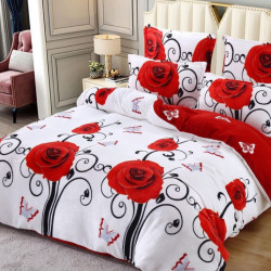 Set Lenjerie Pufoasa Cocolino cu 2 Fete, 6 Piese, Pat 2 Persoane, Roses, LCJ6-21