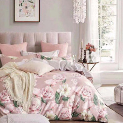 Lenjerie Bumbac 100% - 4 Piese - Pat 2 Persoane - Rose Garden - BL4-17