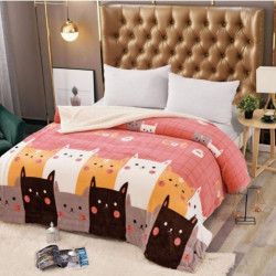 Patura Cocolino Dublă cu Blăniță, Pat 2 Persoane, Kittens, PDBJ-21