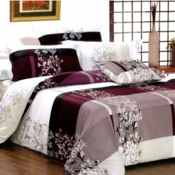 Lenjerie de Pat Finet Satinat, 6 Piese, Elegant Burgundy, FNM-55