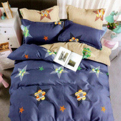 Lenjerie de Pat Finet Satinat, 6 Piese, Stars & Flowers, FNM-105