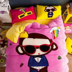 Set Lenjerie Pufoasa Cocolino cu 2 Fete, 4 Piese, Cool Monkey, LCJ4-15