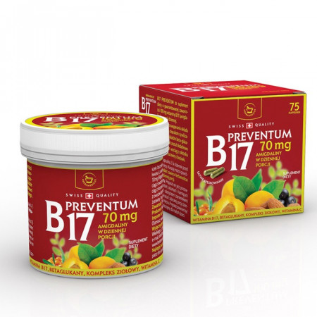 Vitamina B17 Preventum 75 capsule, detoxifiere, imunitate