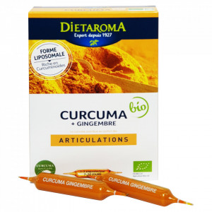CURCUMA BIO - Turmeric și ulei de Ghimbir 20 fiole, 200ml, sustine imunitatea, antiinflamator natural