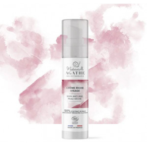 Cremă bogat hidratantă organică, tratament anti-age pentru piele uscată sau foarte uscată, 50% extract din mucus de melc nestresat, 50ml