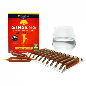 GINSENG EXTRA FORTE BIO- Extract de rădăcină de Ginseng, 20 fiole, 200ml, combate oboseala, revigorant