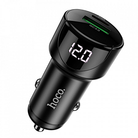 Incarcator Auto Hoco Z42 LED Light Digital Display, USB QC 3.0 + PD 20W FOTO 1