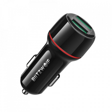 Incarcator Auto Blitzwolf BW-SD5, Dual USB, Fast Charge Qulacomm QC3.0, 25W, Foto1