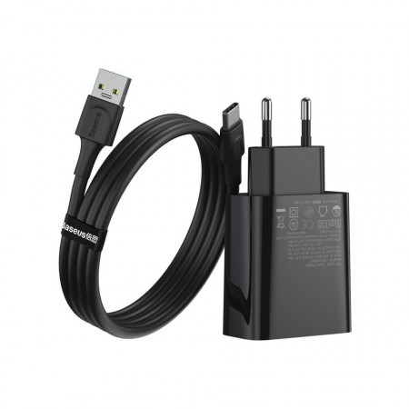 Incarcator Priza Baseus PPS Quick Charger, Mufa USB-C + Mufa USB, 30W incarcare rapida, cablu inclus, TZCCFS-H01, foto 2