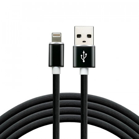 cablu-incarcare-silicon-usb-lighting-iPhone-fast-charge-1m-3A-negru-foto(1)