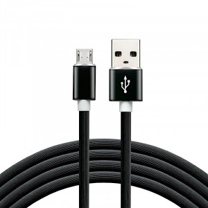 Cablu date Micro-USB Everactive, invelis Silicon, fast-charge, 3A, 1m, negru