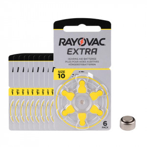 Set Baterii Rayovac Extra 10-aux, zinc-air, baterie aparat auditiv, 60 buc