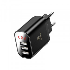 Incarcator Retea Telefoane Baseus 3x USB Negru Foto4